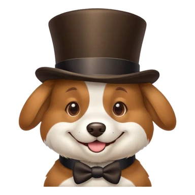 Dog with top hat sticker