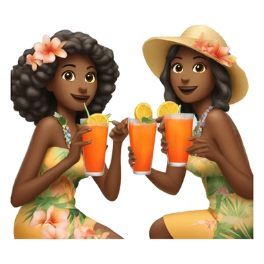 Three beautiful Hawaii girls drinking aperol sticker