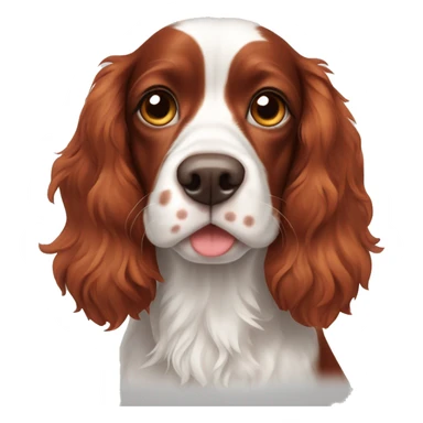 Red and white French spaniel  sticker