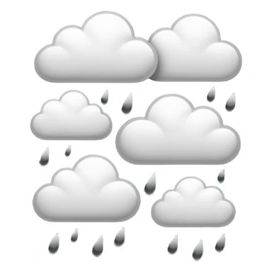 hand drawn rain clouds black and white sticker
