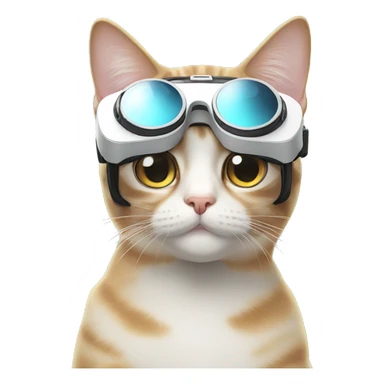Cat with vr glass sticker