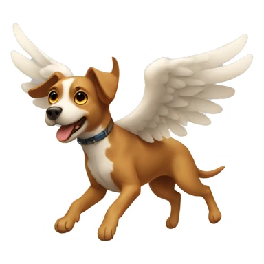 a flying dog with wings sticker