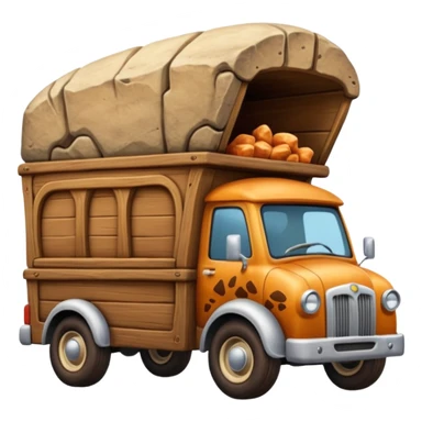  Prehistoric antique tall rocky Flintstones moving van  sticker