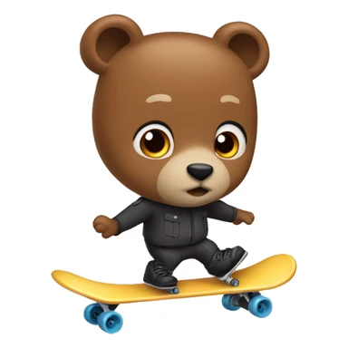 Oso con patinete sticker