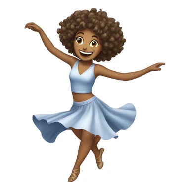 curly woman dancing sticker