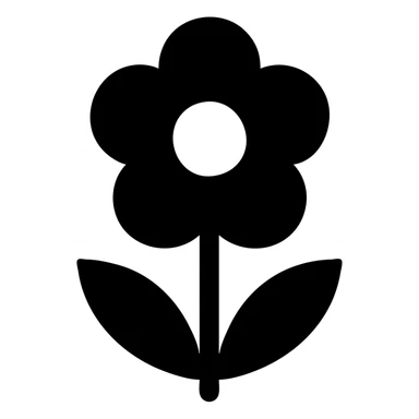 a flower emoji in solid style sticker