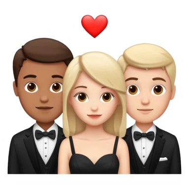 three people: two guys, one girl

they're in love, they're dressed sticker