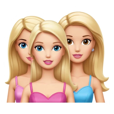 Two blonde and one brunette Barbie  sticker