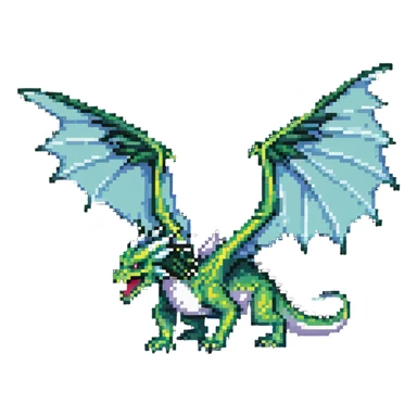 dragon soaring through the sky with wings spread wide sticker