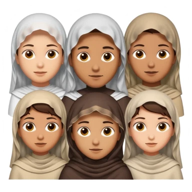 1 man with short hair and 4 veiled women sticker