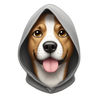 Dog wearing hoods sticker