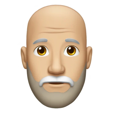 male bald brown white beard sticker