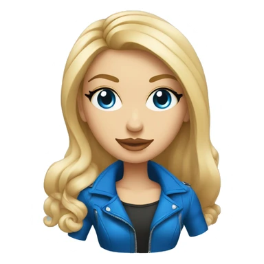 Mujer rubia de ojos azules con tatuajes montada en una moto sticker