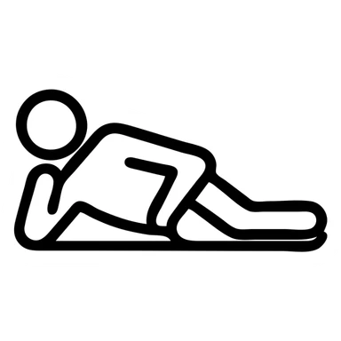 icon of a person resting on their side, simple and clear sticker