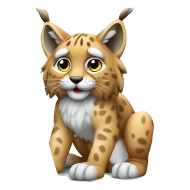 A lynx with a laptop sticker