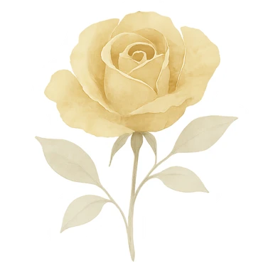 gold rose watercolor style sticker