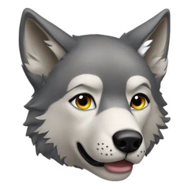 kissing wolf sticker