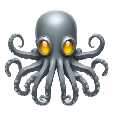 Giant robot octopus gray metal sticker