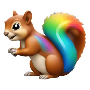 Squirrel with broken am in colourful cast sticker