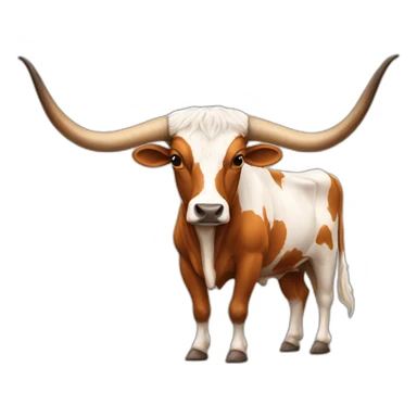 texas Longhorn, ridiculously long horns, full body, not skinny sticker
