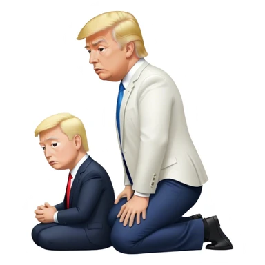 Trump kneeling in front of elon sticker