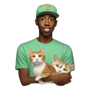 tyler, the creator with cat sticker