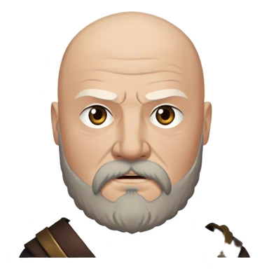 Rickard Karstark from game of thrones, beard, bald head sticker