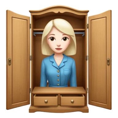 A character from the fairy tale Beauty and the Beast: the lady who was turned into a wardrobe by magic. She retains the wardrobe's original form and has an anthropomorphic face. sticker