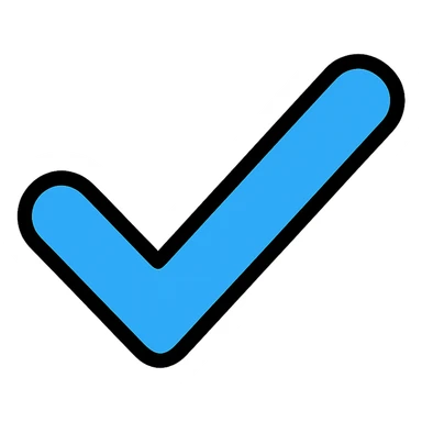 blue tick, clean and modern, color icon style sticker