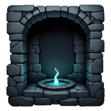 A dark, eerie, and endless well, its depths disappearing into an inky black void, with faint, glowing edges hinting at an unfathomable depth. The surrounding stone walls are worn and ancient, adding to the mysterious and ominous atmosphere sticker