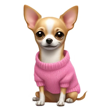 chihuahua with a pink sweater  sticker
