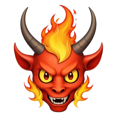 devil horn on fire logo sticker
