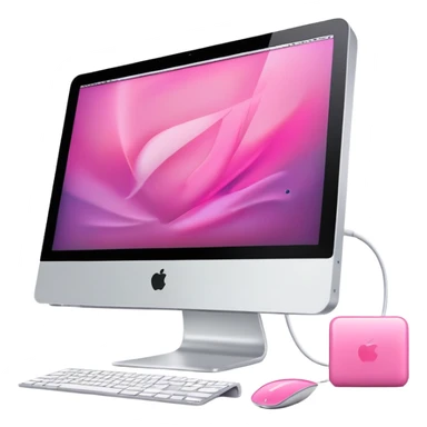 ultra realistic pink imac sticker