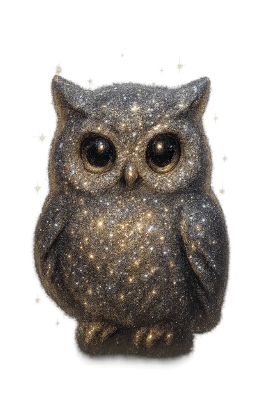 sparkly owl sticker