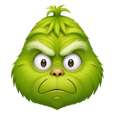 Grinch emoji with grumpy expression sticker