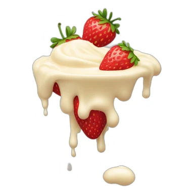 strawberry falling in cream sticker