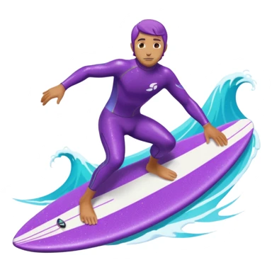 glitter surfer purple surf in wave ocean cian sticker