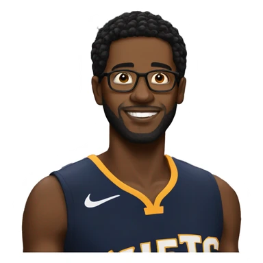 black man at nba basketball game sticker