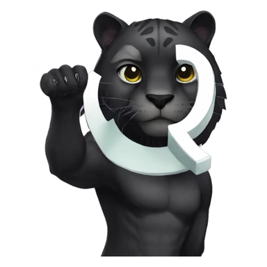 Black panther holding the number 0 in its paws sticker