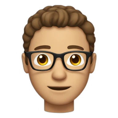 brown-haired man wearing glasses who is not able to get a key into a lock sticker