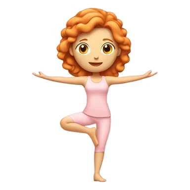 Ginger yoga girl light pink clothes n sticker