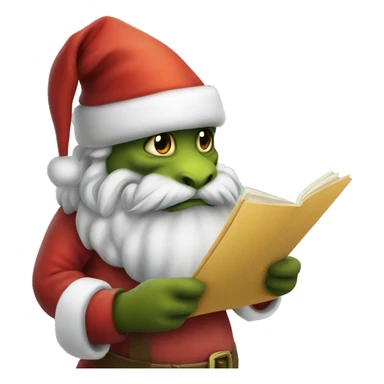 Dragon Santa checking his list sticker
