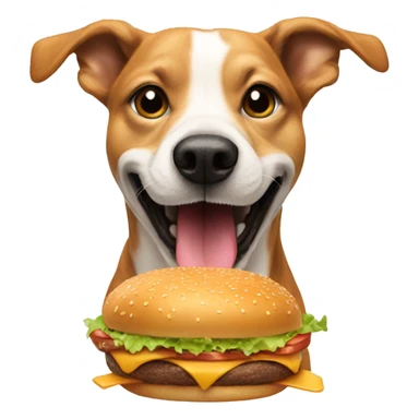 Dog eating a burger  sticker