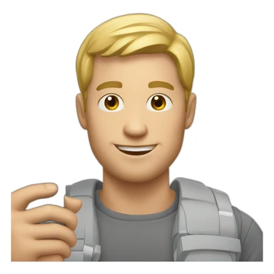 white man taking selfie sticker