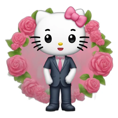 Hello kitty qui fait un bisous a macron sticker