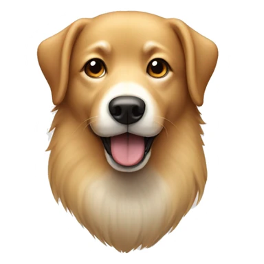 Tan dog with rectangular white shout, round eyes, and bushy eyebrows  sticker