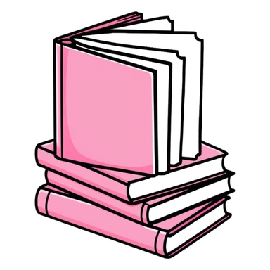 pink books cartoon sticker sticker