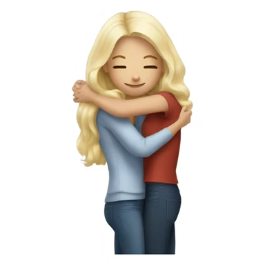 The woman blonde hugs the girl brunette  sticker
