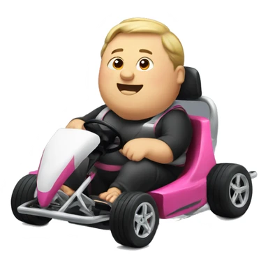 Fat guy in a go kart sticker