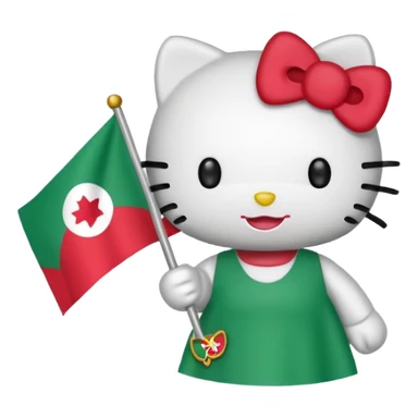 Hello kitty holding somaliland flag sticker